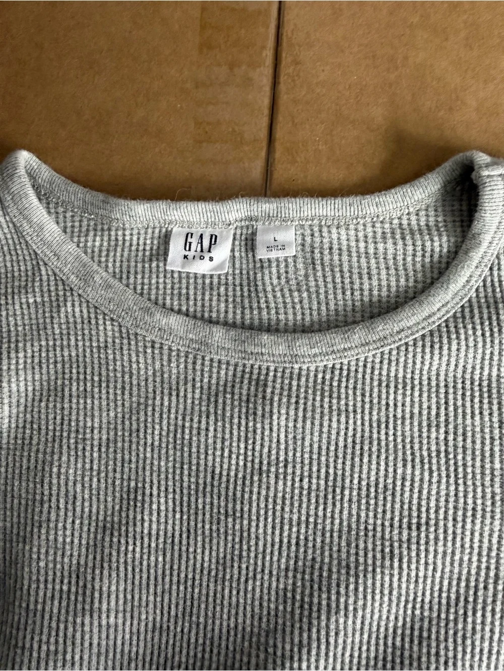 GAP Kids Heather Gray Ribbed Crew Neck Sweater